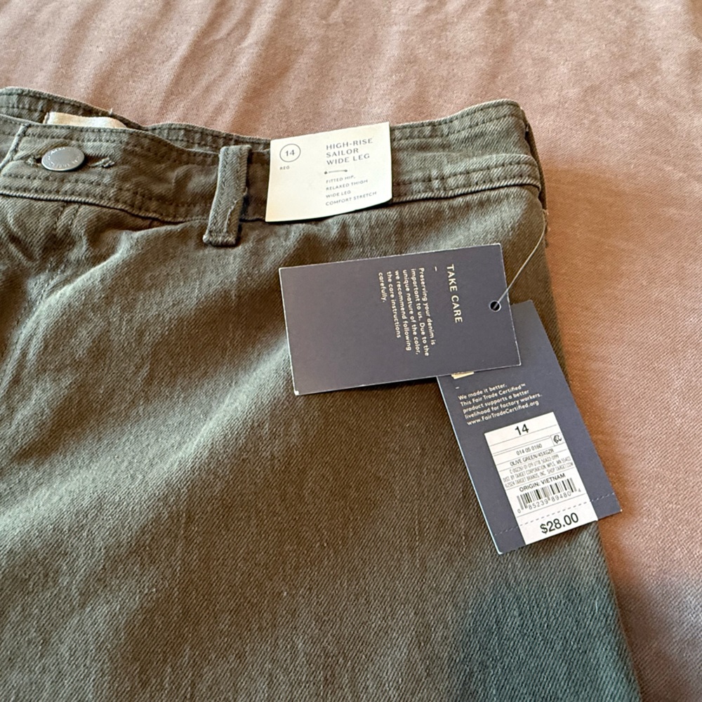 Universal Thread High Rise Wide Leg Jeans Olive Green NWT Size 14 - Picture 3 of 6